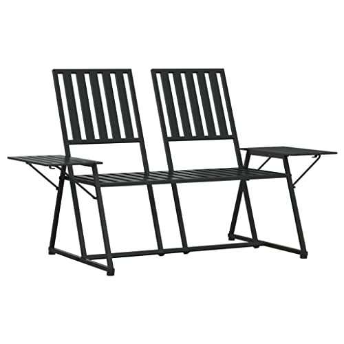 Genérico Wenjingqi 318819 Gartenbank Zweisitzer 165cm oder schwarz von Genérico