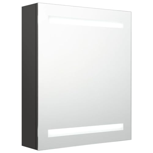 Genérico Wenjingqi 326487 Badezimmerschrank mit Spiegel, Anthrazit, 50 x 14 x 60 cm, Anthrazit Genérico Wenjingqi 326487 Badezimmerschrank mit Spiegel, Anthrazit, 50 x 14 x 60 cm, Anthrazit von Genérico