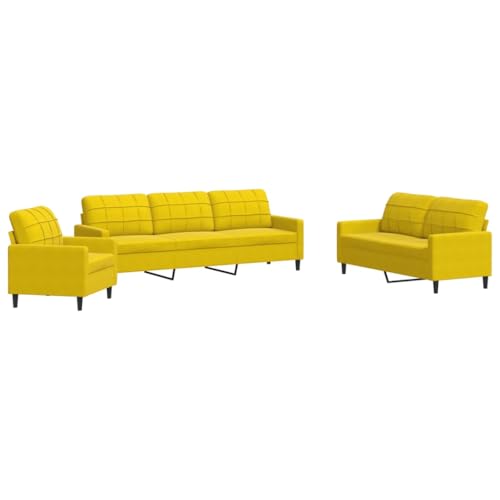 Genérico Wenjingqi 3278447 Sofa-Set mit Kissen, 4-teilig, Samt, Gelb von Genérico