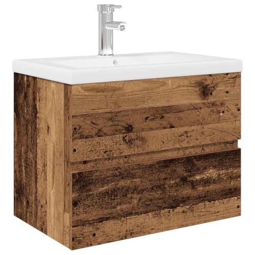 Genérico Wenjingqi 3328931 Waschtisch mit integriertem Waschbecken und Wasserhahn aus Altholz, Braun Genérico Wenjingqi 3328931 Waschtisch mit integriertem Waschbecken und Wasserhahn aus Altholz, Braun von Genérico