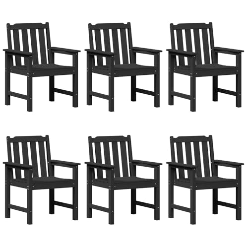Genérico Wenjingqi 3335799 Esszimmerstühle für den Garten, 6 Stück, Schwarz, 65,5 x 55,5 x 88 cm von Genérico