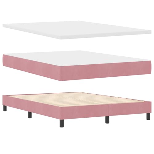 Genérico Wenjingqi 3340387 Boxspringbett mit Matratze, Rosa, 140 x 190 cm, Samt, 140 x 190 cm Genérico Wenjingqi 3340387 Boxspringbett mit Matratze, Rosa, 140 x 190 cm, Samt, 140 x 190 cm von Genérico