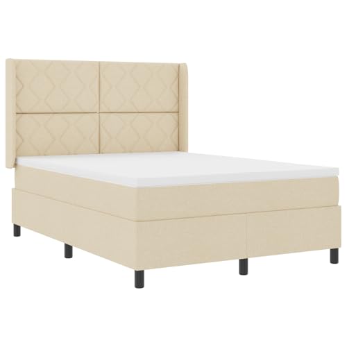 Genérico Wenjingqi 3341712 Bett mit Lattenrost und Matratze, cremefarben, 140 x 200 cm von Genérico