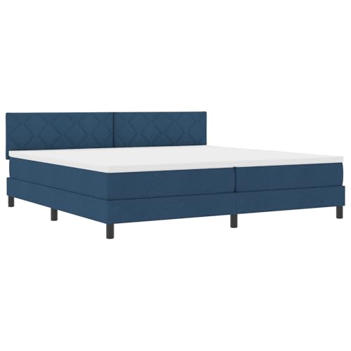 Genérico Wenjingqi 3342316 Boxspringbett mit Matratze und LED, Blau, 200 x 200 cm, Stoff von Genérico