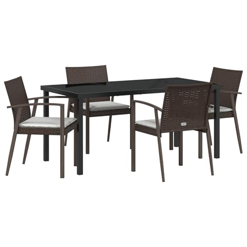 Genérico Wenjingqi 3379061 Set aus 3 braunen PE-Rattan, mittelgroß, robust, rechteckig von Genérico