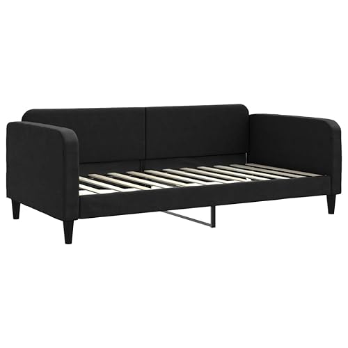 Genérico Wenjingqi 354040 Schlafsofa ohne Matratze, Stoff, Schwarz, 100 x 200 cm von Genérico
