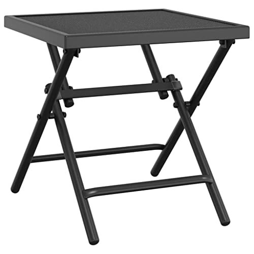 Genérico Wenjingqi 362766 Gartentisch, klappbar, Mesh oder Anthrazit, 38 x 38 x 38 cm, Anthrazit von Genérico