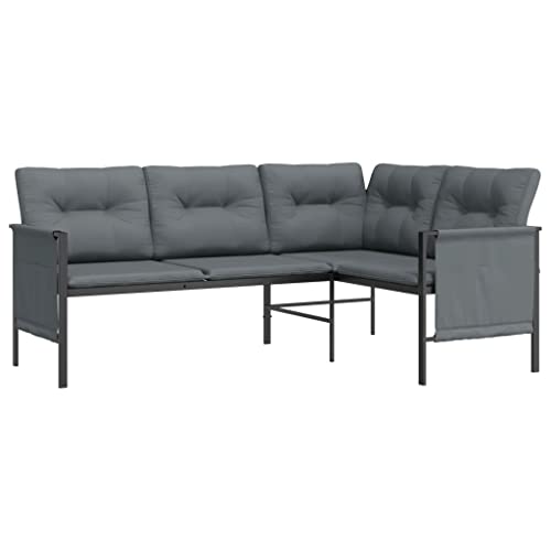 Genérico Wenjingqi 362811 Ecksofa für Garten oder Textilene, Anthrazit, Anthrazit von Genérico