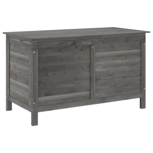 Genérico Wenjingqi 364754 Gartentruhe Massivholz, Fichte 99 x 49,5 x 58,5 cm, Anthrazit von Genérico