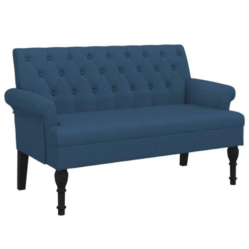 Genérico Wenjingqi 372126 Bank mit Rückenlehne, Stoff, Blau, 120 x 62 x 75,5 cm von Genérico