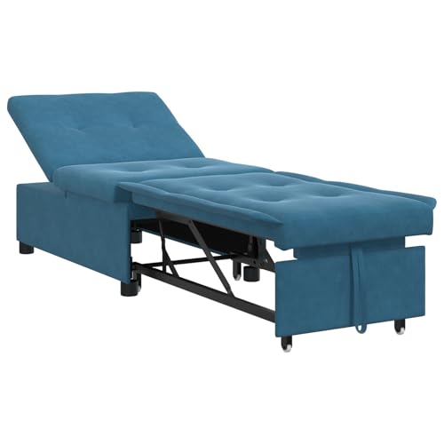 Genérico Wenjingqi 42008593 Schlafsofa, 3-in-1-Design, abnehmbarer Samt, Blau von Genérico
