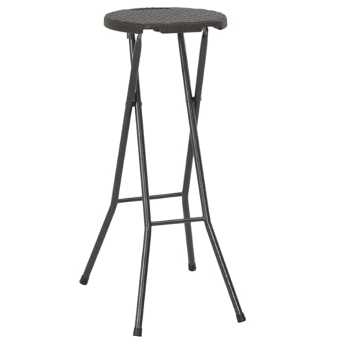 Genérico Wenjingqi 44559 Klappbarer Gartenhocker, HDPE oder brauner Rattan-Look, Braun von Genérico