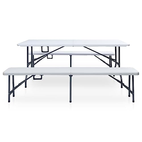 Genérico Wenjingqi 48833 Klapptisch mit 2 Bänken oder HDPE 180 cm von Genérico