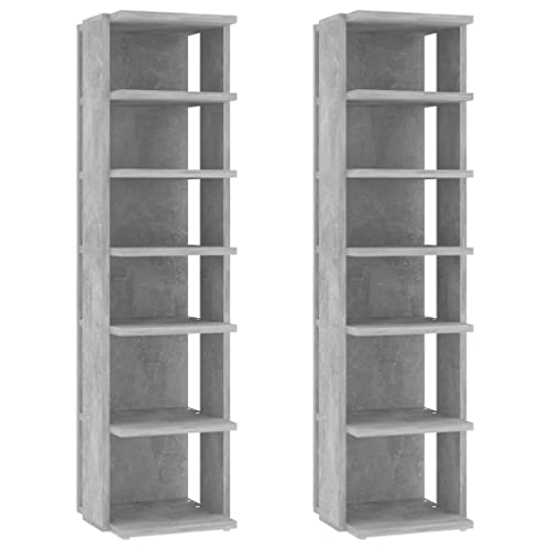 Genérico Wenjingqi 808494 Schuhschrank, 2 Stück, Betongrau, 27,5 x 27 x 102 cm von Genérico