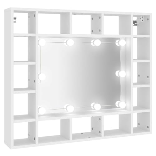 Genérico Wenjingqi 808864 Spiegelschrank mit LED, 91 x 15 x 76,5 cm von Genérico