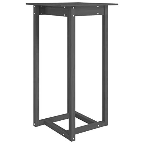 Genérico Wenjingqi 822179 Bartisch aus massivem Kiefernholz, Grau, 60 x 60 x 110 cm, Grau von Genérico