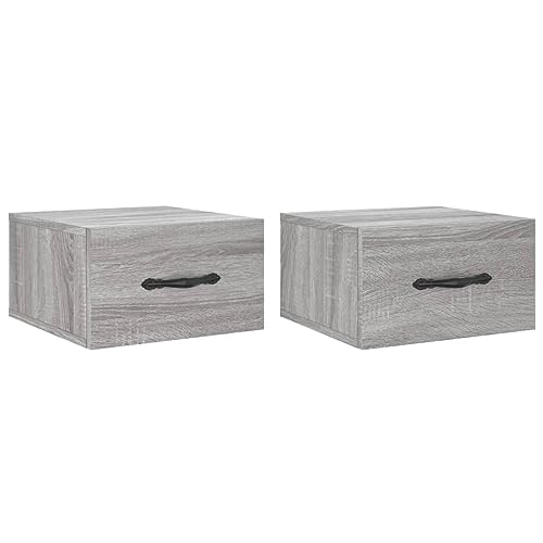 Genérico Wenjingqi 829817 Nachttische, 2 Stück, Sonoma-Grau, 35 x 35 x 20 cm, Grau Genérico Wenjingqi 829817 Nachttische, 2 Stück, Sonoma-Grau, 35 x 35 x 20 cm, Grau von Genérico