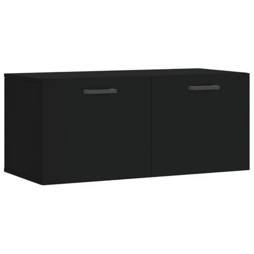 Genérico Wenjingqi 830077 Wandschrank, Holztechnik, Schwarz, 80 x 36,5 x 35 cm von Genérico