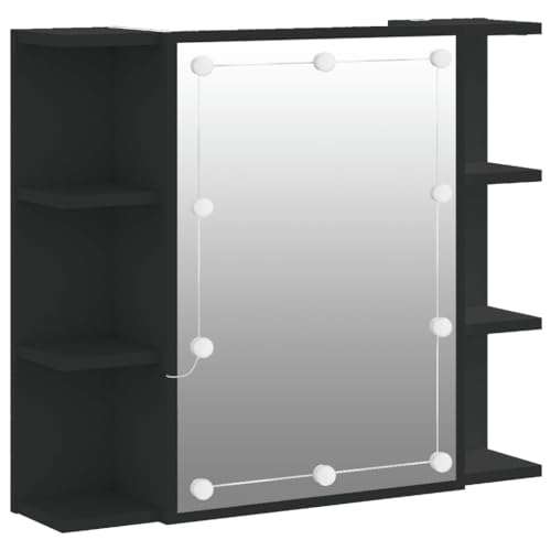 Genérico Wenjingqi 833536 Spiegelschrank mit LED, Schwarz, 70 x 16,5 x 60 cm, Schwarz Genérico Wenjingqi 833536 Spiegelschrank mit LED, Schwarz, 70 x 16,5 x 60 cm, Schwarz von Genérico