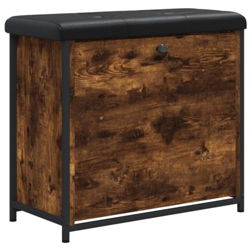 Genérico Wenjingqi 835119 Schuhbank mit klappbarer Schublade, rauchige Eiche, 62 x 32 x 56 cm, Braun von Genérico