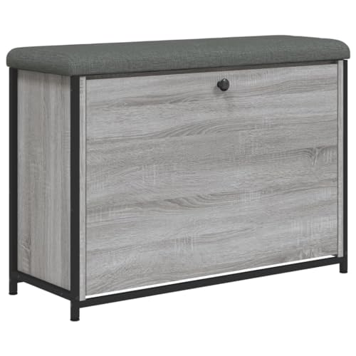 Genérico Wenjingqi 835125 Schuhbank mit klappbarer Schublade, Sonoma-Grau, 82 x 32 x 56 cm, Grau von Genérico