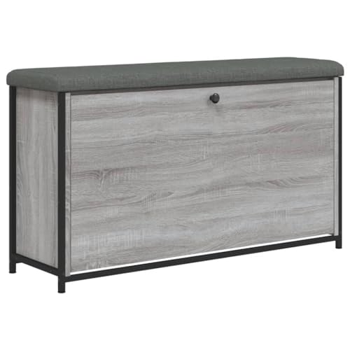 Genérico Wenjingqi 835130 Schuhbank mit klappbarer Schublade, Sonoma-Grau, 102 x 32 x 56 cm, Grau von Genérico