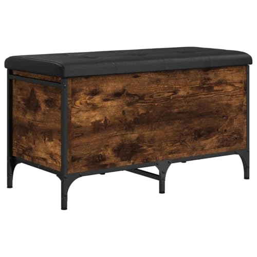 Genérico Wenjingqi 835144 Bank mit Aufbewahrung, Holztechnik, Eiche rauchfarben, 82 x 42 x 45 cm, Braun von Genérico