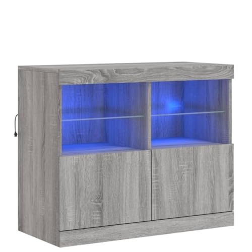 Genérico Wenjingqi 836663 Sideboard mit LED-Lichtern, Sonoma-Grau, 81 x 37 x 67 cm, Grau Genérico Wenjingqi 836663 Sideboard mit LED-Lichtern, Sonoma-Grau, 81 x 37 x 67 cm, Grau von Genérico