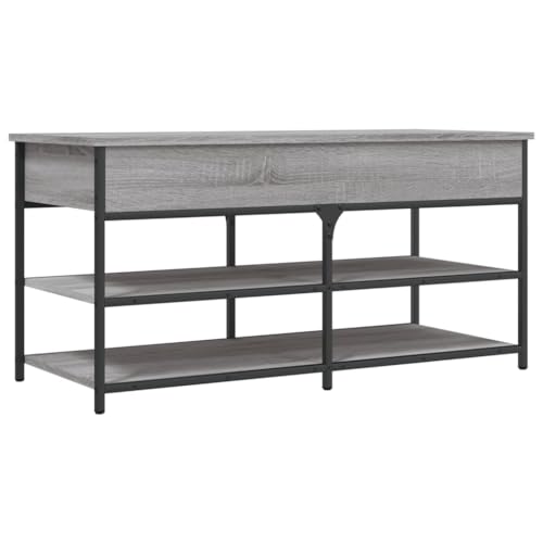 Genérico Wenjingqi 839036 Sitzbank aus Holz, Sonoma-Grau, 100 x 42,5 x 50 cm, Grau von Genérico