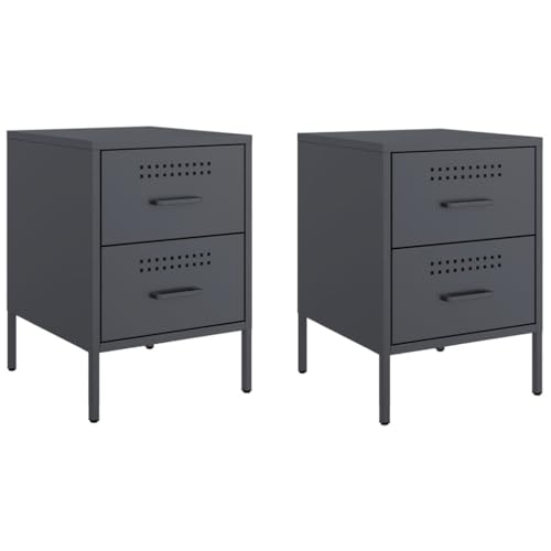 Genérico Wenjingqi 842927 Nachttisch, 2 Stück oder Anthrazit, 36 x 39 x 50,5 cm Genérico Wenjingqi 842927 Nachttisch, 2 Stück oder Anthrazit, 36 x 39 x 50,5 cm von Genérico