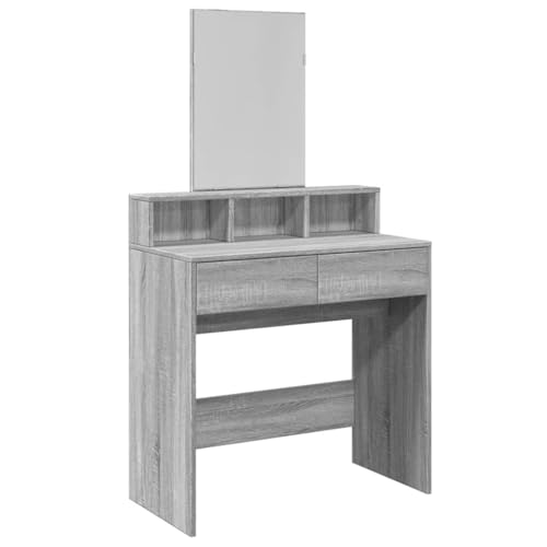 Genérico Wenjingqi 848176 Schminktisch mit Spiegel, Sonoma, 80 x 41 x 144,5 cm, Grau Genérico Wenjingqi 848176 Schminktisch mit Spiegel, Sonoma, 80 x 41 x 144,5 cm, Grau von Genérico