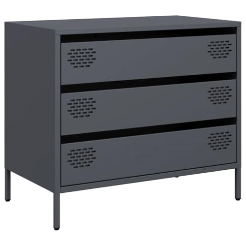 Genérico Wenjingqi 851294 Anrichte oder Kaltgewalzt, Anthrazit, 68 x 39 x 58,5 cm von Genérico