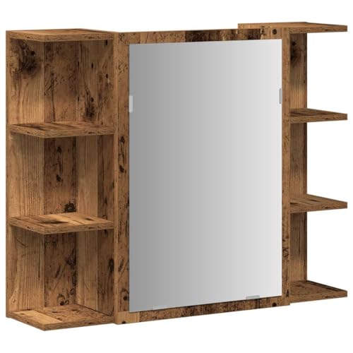 Genérico Wenjingqi 856036 Badezimmer-Spiegelschrank, Sperrholz, 80 x 20,5 x 64 cm, Braun von Genérico