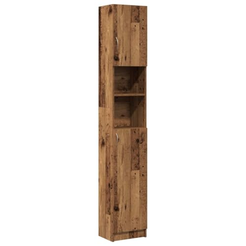 Genérico Wenjingqi 856048 Badezimmerschrank aus technischem Holz, 32 x 25,5 x 190 cm, Braun von Genérico