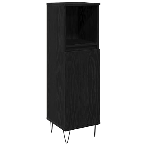Genérico Wenjingqi 862885 Badmöbel aus technischem Holz, Eiche, Schwarz, 30 x 30 x 190 cm von Genérico