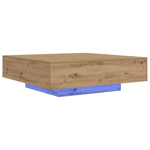 Genérico Wenjingqi 863007 Couchtisch mit LED-Lichtern, Eiche, 100 x 100 x 31 cm Genérico Wenjingqi 863007 Couchtisch mit LED-Lichtern, Eiche, 100 x 100 x 31 cm von Genérico