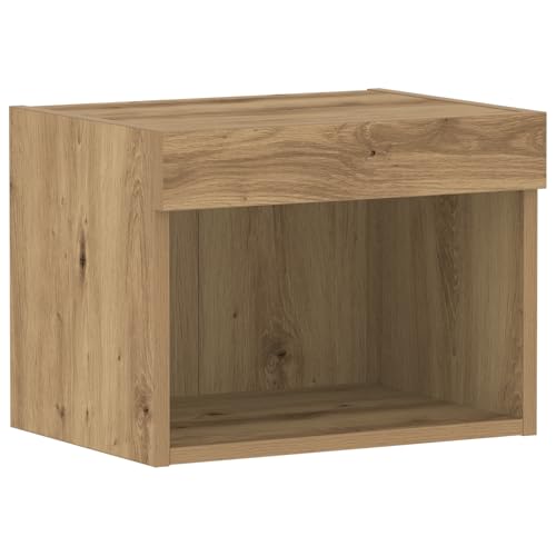 Genérico Wenjingqi 863100 Wandschrank mit LED-Licht, Eiche, 40 x 30 x 30 cm von Genérico