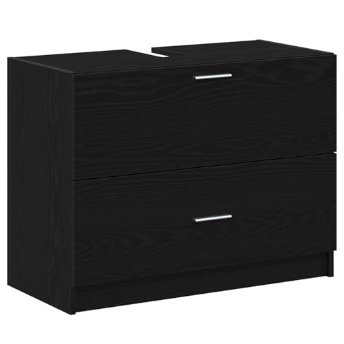 Genérico Wenjingqi 868832 Waschbeckenunterschrank, Schwarz, Eiche, 78 x 37 x 59 cm, Holz Genérico Wenjingqi 868832 Waschbeckenunterschrank, Schwarz, Eiche, 78 x 37 x 59 cm, Holz von Genérico