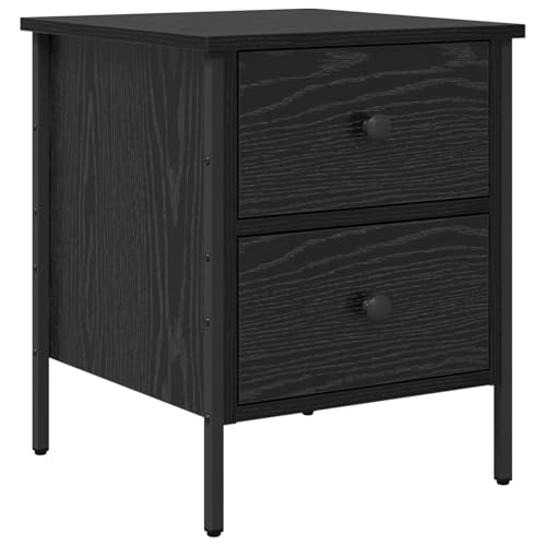 Genérico Wenjingqi 871248 Nachtschrank aus Eiche, Schwarz, 40 x 42 x 50 cm von Genérico