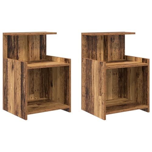 Genérico Wenjingqi 875135 Bettschrank, 2 Stück, Holz, antik, 40 x 35 x 60 cm Genérico Wenjingqi 875135 Bettschrank, 2 Stück, Holz, antik, 40 x 35 x 60 cm von Genérico