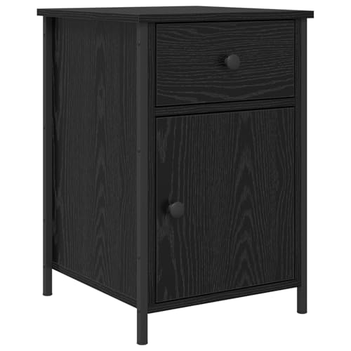 Genérico Wenjingqi 875784 Nachtschrank, Eiche, Schwarz, 40 x 42 x 60 cm von Genérico