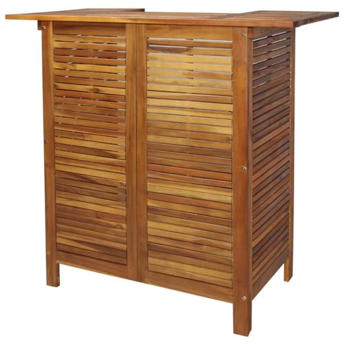 Genérico Wenjingqi Bartisch aus massivem Akazienholz, 110 x 50 x 105 cm, Braun 44007 von Genérico