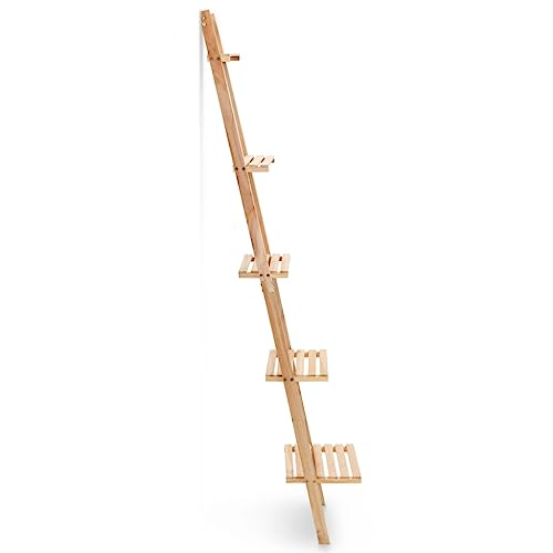Genérico Wenjingqi EST Wandleiter aus Zedernholz, 41,5 x 30 x 176 cm, Beige 246438 von Genérico