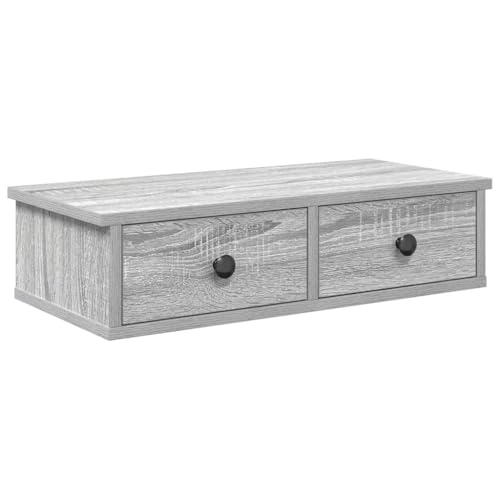 Genérico Wenjingqi EST Wandschrank mit Schubladen, Sperrholz, Eiche rauchfarben, 859946 von Genérico