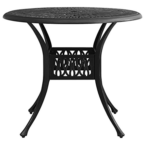 Genérico Wenjingqi Gartentisch Aluguss schwarz 90 x 90 x 74 cm, schwarz 315586 von Genérico
