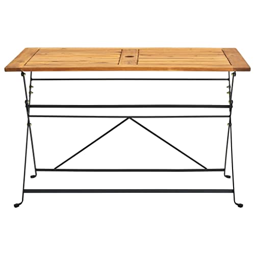 Genérico Wenjingqi Gartentisch Klapptisch Massivholz Akazie 120 x 70 x 74 cm, braun 313159 von Genérico