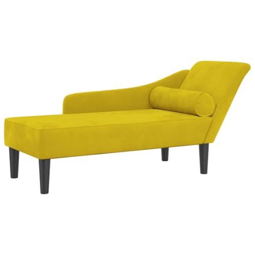 Genérico Wenjingqi Schlafsofa mit Kissen, Samt, Gelb, 4007594 von Genérico