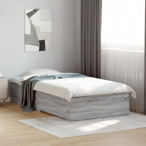Genérico WenjingqiES-3280431 Bett mit Schubladen, Holz, Grau, Sonoma, 90 x 200 cm Genérico WenjingqiES-3280431 Bett mit Schubladen, Holz, Grau, Sonoma, 90 x 200 cm von Genérico