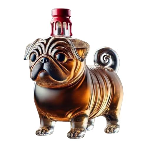 Genérico Whiskygläser, dekorative Whiskyflasche in Hundeform, transparenter Spender für Whisky, Wodka, Bier, Getränke, Brandy Zubehör von Genérico