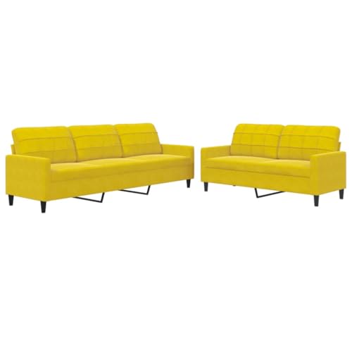 Generico kangqiling 3278477 2er Set Sofa mit Kissen Gelb Samt Gelb Gelb Generico kangqiling 3278477 2er Set Sofa mit Kissen Gelb Samt Gelb Gelb von Generico